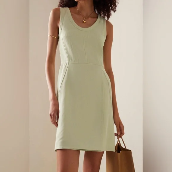 chinese dress ladies Madge Pigment Coated Linen Dress  La Garonne